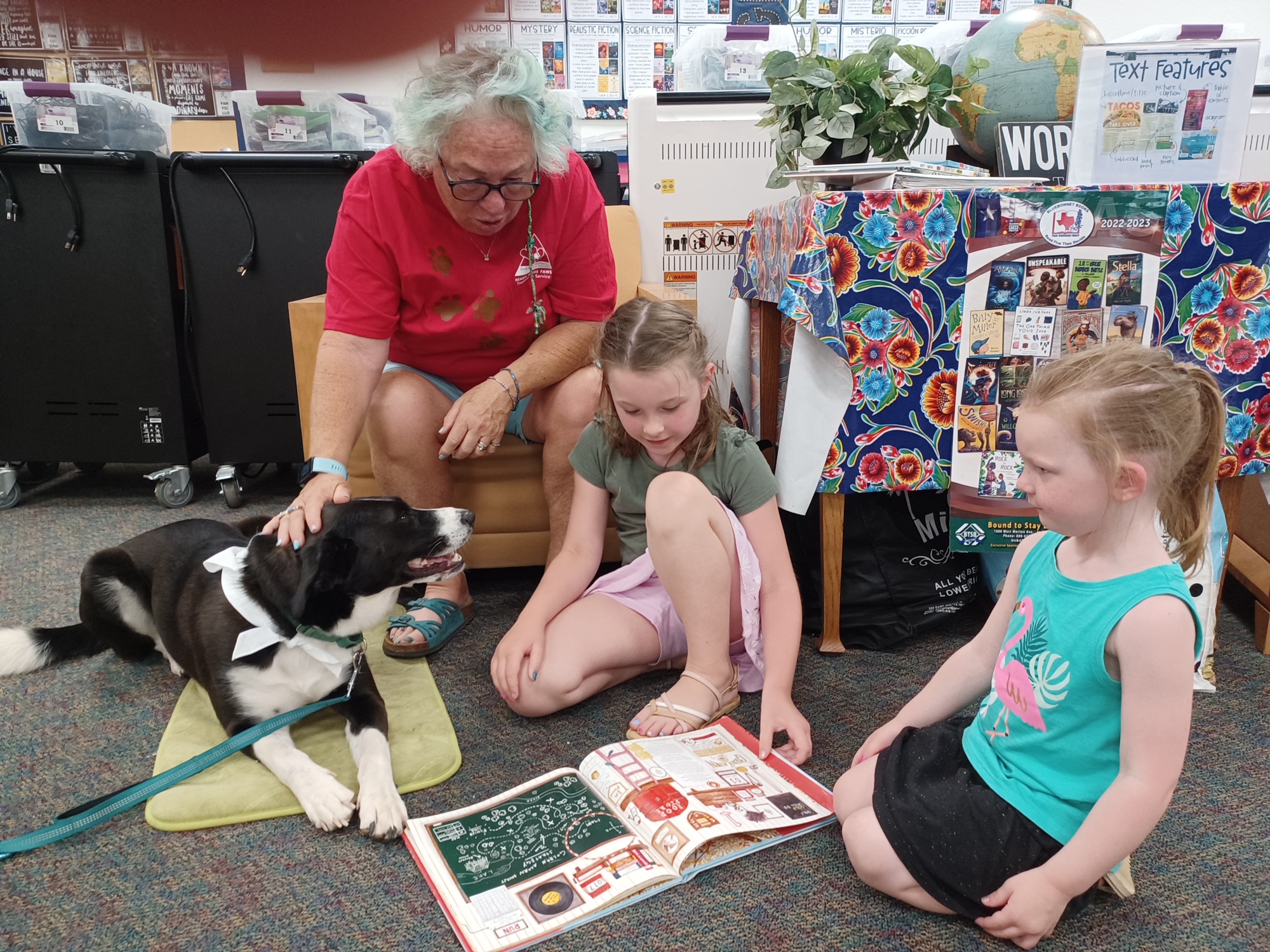 Kids reading to a dog 2022