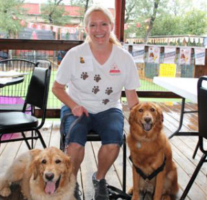 Lynn with Rowdy and Samson